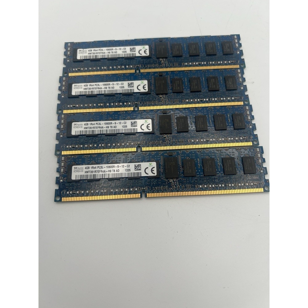 [LOT OF 4] SK HYNIX 4GB 16GB 1RX4 PC3L-10600R HMT351R7EFR4A-H9 SERVER MEMORY RAM